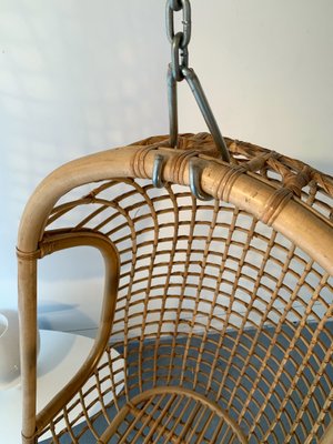 Vintage Italian Rattan Egg Lounge Chairs-FUE-686007