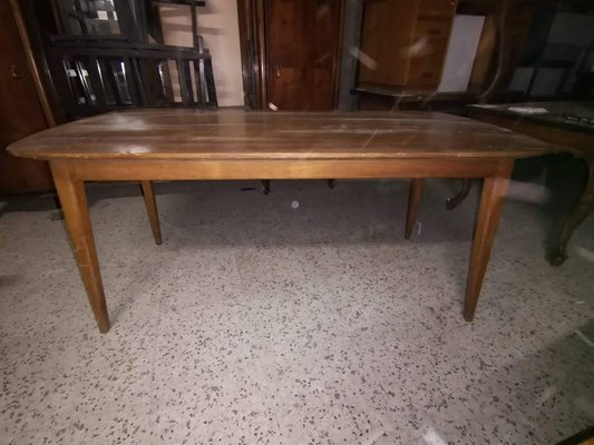 Vintage Italian Rectangular Dining Table with Oval Top, 1950s-RAQ-655162