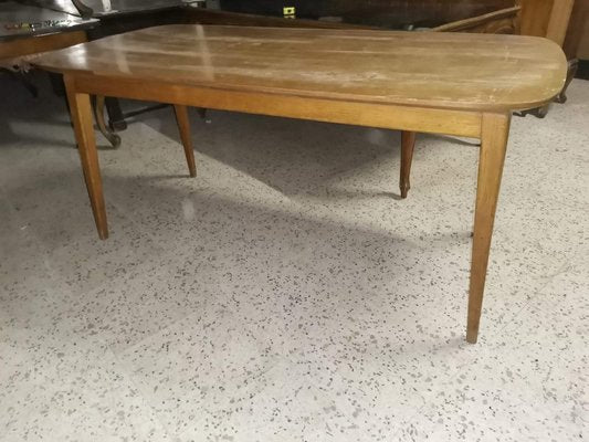 Vintage Italian Rectangular Dining Table with Oval Top, 1950s-RAQ-655162