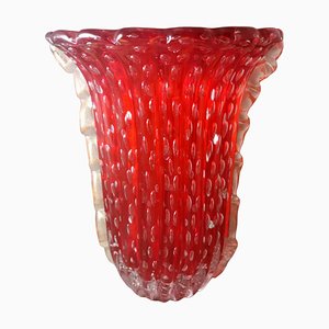 Vintage Italian Red Murano Glass Vase from Barovier & Toso, 1955-QRS-1750435