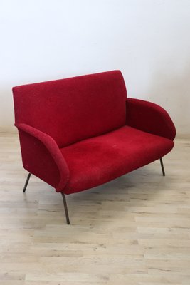 Vintage Italian Red Sofa, 1950s-DCO-1737404