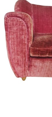 Vintage Italian Red Velvet Sofa, 1950s-INI-1777848