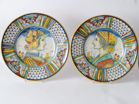 Vintage Italian Renaissance Style Plates from Deruta, 1960s, Set of 2-IXK-1442061