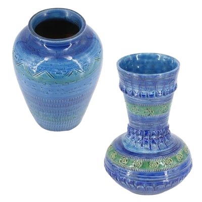 Vintage Italian Rimini Blue Vases by Aldo Londi, Set of 2-TCS-1752696