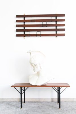 Vintage Italian Rosewood Bench Set with Rack, 1970s-OAQ-1337661