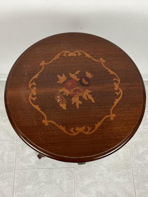 Vintage Italian Round Table with Drawer, 1980s-YST-1801213