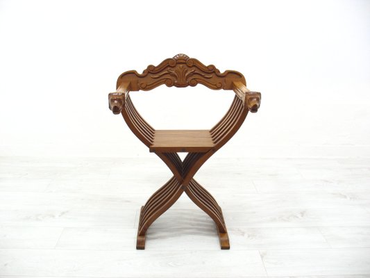 Vintage Italian Savonarola Chair in Walnut, 1970s-WVA-1447201