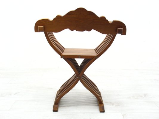 Vintage Italian Savonarola Chair in Walnut, 1970s-WVA-1447201