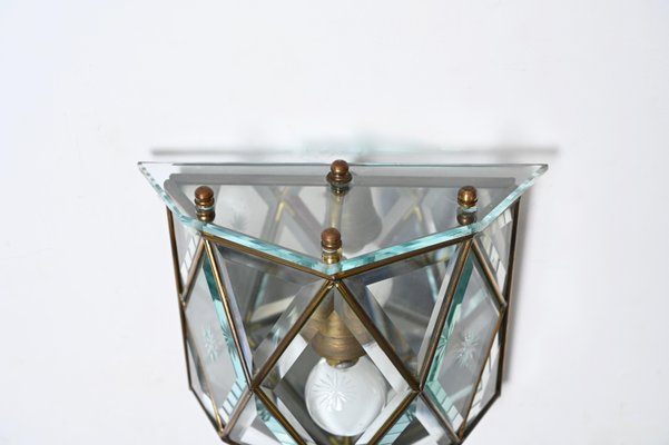 Vintage Italian Sconces in Beveled Glass from Fontana Arte, 1940s, Set of 2-JDR-1768105