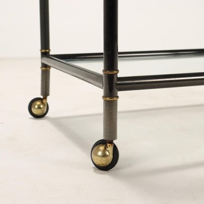 Vintage Italian Serving Cart in Metal and Brass from Christofle, 1970s-VMM-2023896