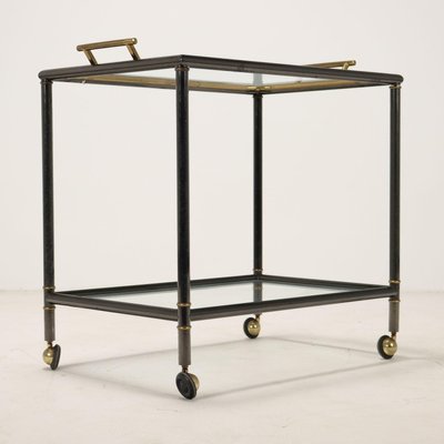 Vintage Italian Serving Cart in Metal and Brass from Christofle, 1970s-VMM-2023896