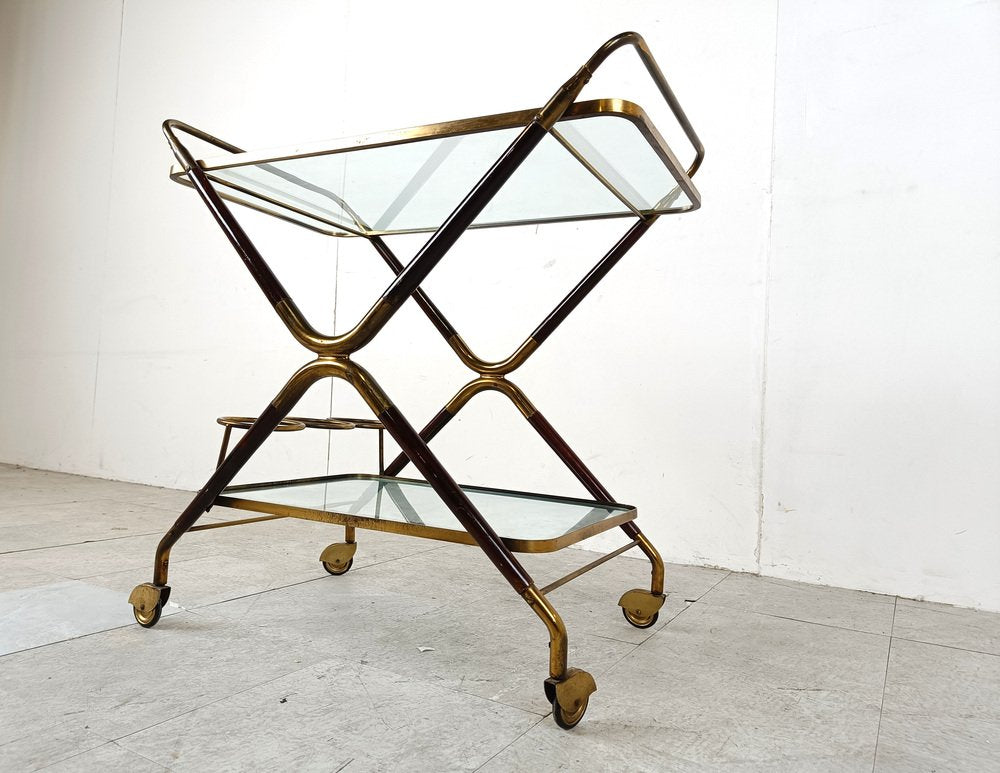 Vintage Italian Serving Trolley attributed to Cesare Lacca, 1950s