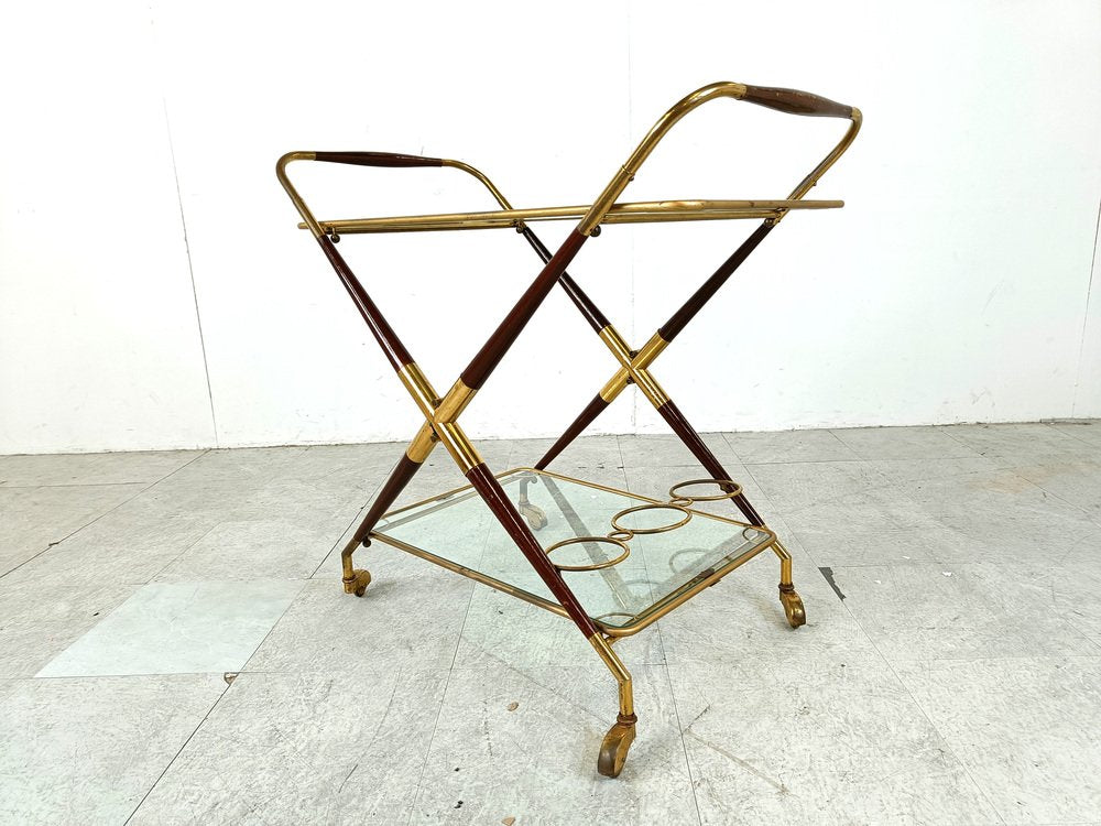 Vintage Italian Serving Trolley attributed to Cesare Lacca, 1950s