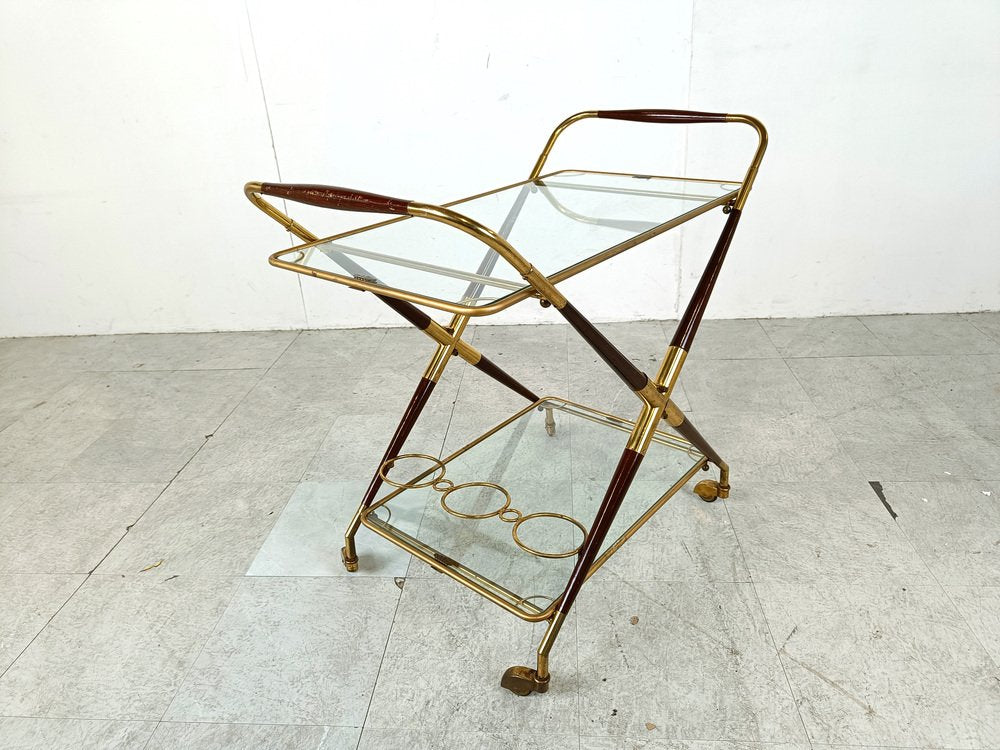 Vintage Italian Serving Trolley attributed to Cesare Lacca, 1950s