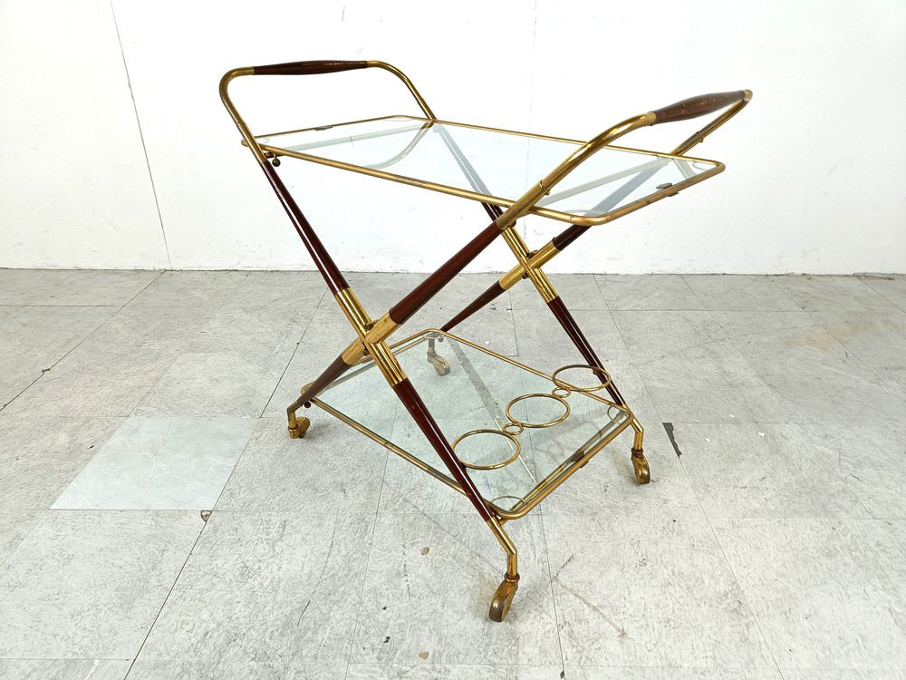 Vintage Italian Serving Trolley attributed to Cesare Lacca, 1950s