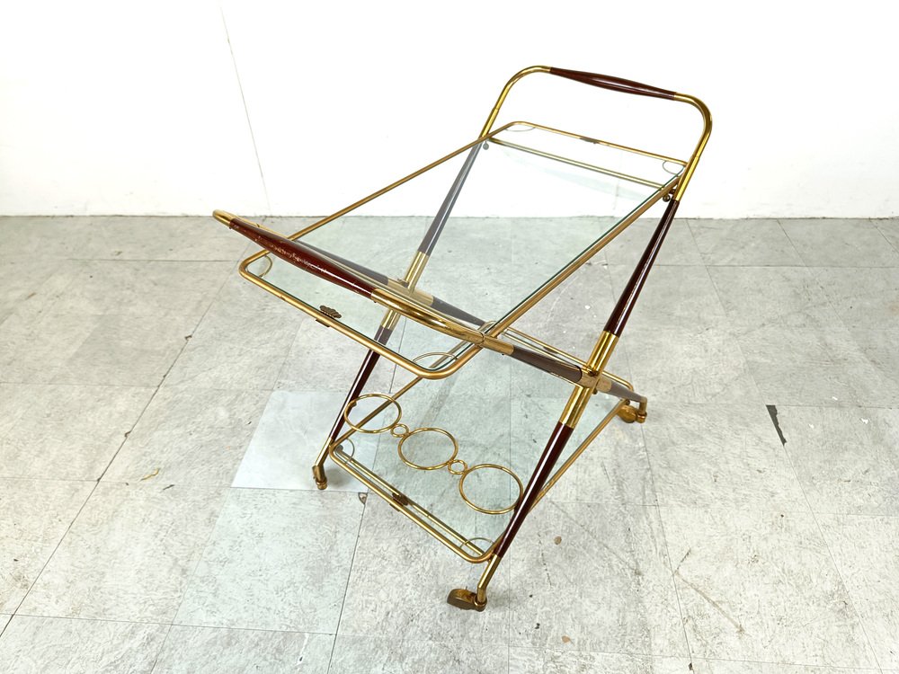 Vintage Italian Serving Trolley attributed to Cesare Lacca, 1950s