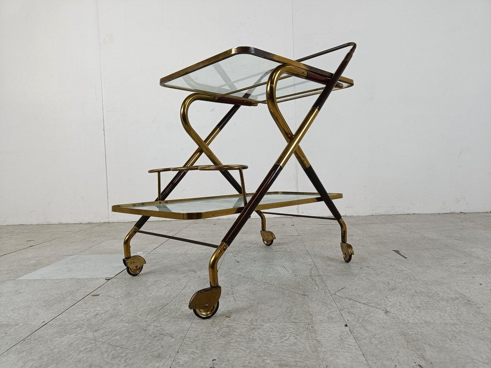 Vintage Italian Serving Trolley by Cesare Lacca, 1950s