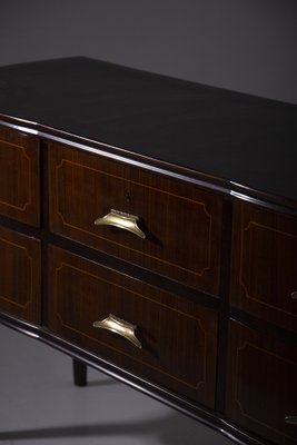 Vintage Italian Sideboard in Brass and Walnut Wood, 1950s-RCE-1802198