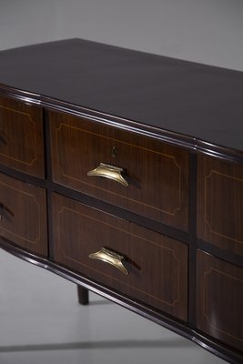 Vintage Italian Sideboard in Brass and Walnut Wood, 1950s-RCE-1802198