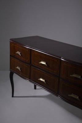 Vintage Italian Sideboard in Brass and Walnut Wood, 1950s-RCE-1802198