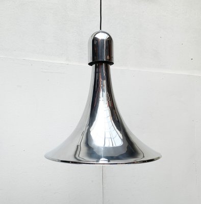 Vintage Italian Silver Pendant Lamp, 1970s-UAH-1293254