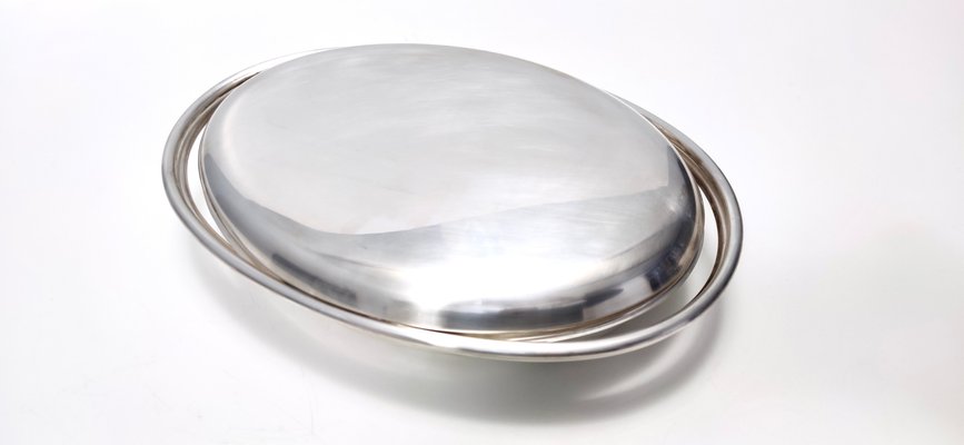 Vintage Italian Silver-Plated Metal Serving Plate by Lino Sabattini, 1970s-JPQ-2032417