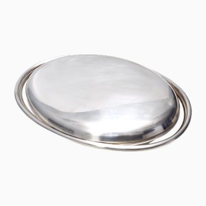 Vintage Italian Silver-Plated Metal Serving Plate by Lino Sabattini, 1970s-JPQ-2032417