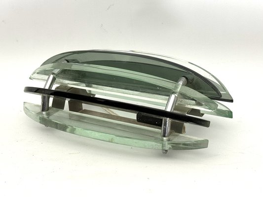 Vintage Italian Single Thick Glass Sconce by Veca, 1960s-OT-1767871