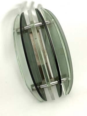 Vintage Italian Single Thick Glass Sconce by Veca, 1960s-OT-1767871