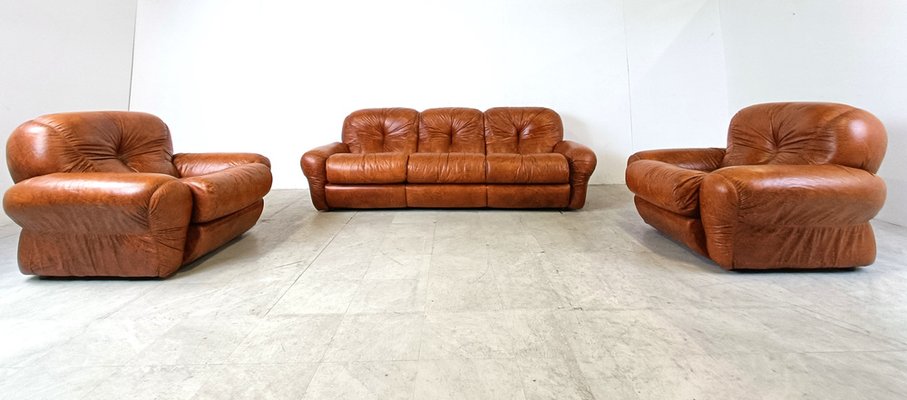 Vintage Italian Sofa Set, 1970s, Set of 3-IRH-1811269