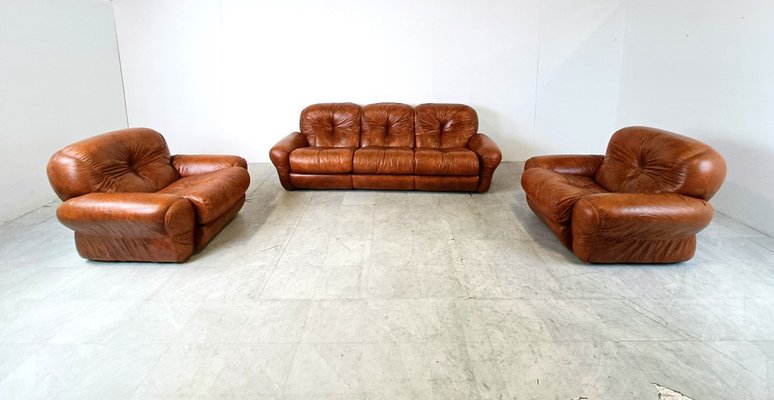 Vintage Italian Sofa Set, 1970s, Set of 3-IRH-1811269