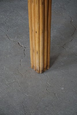 Vintage Italian Square Rattan Table With Glass Top, 1970s-MXF-821471