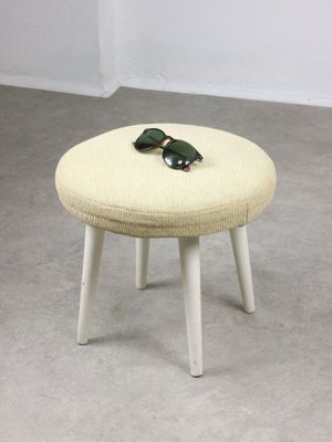 Vintage Italian Stool in Beige Fabric, 1980s-HGJ-1757201