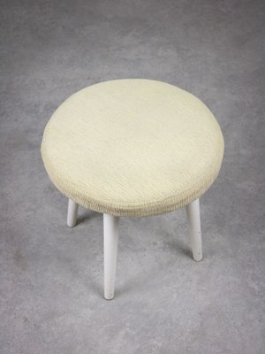 Vintage Italian Stool in Beige Fabric, 1980s-HGJ-1757201