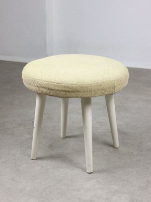 Vintage Italian Stool in Beige Fabric, 1980s-HGJ-1757201