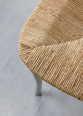 Vintage Italian Straw and Metal Chair-HGJ-1170072