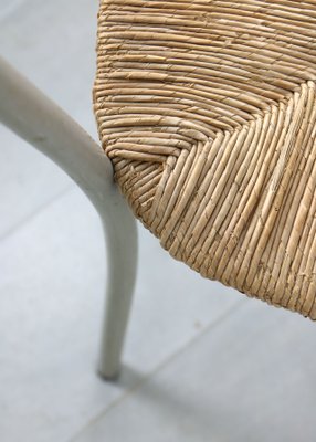 Vintage Italian Straw and Metal Chair-HGJ-1170072