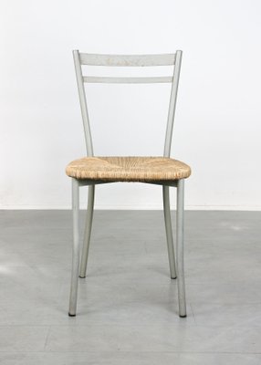 Vintage Italian Straw and Metal Chair-HGJ-1170072