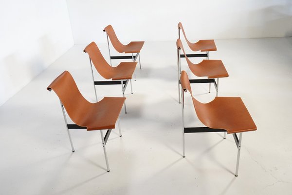 Vintage Italian T-Chairs from ICF De Padova, 1960s, Set of 6-TEA-2021481