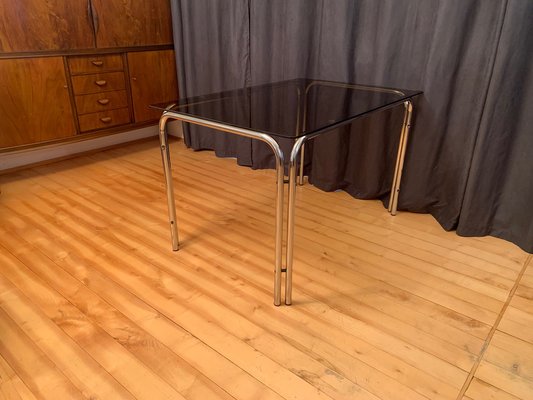 Vintage Italian Table in Smoked Glass, 1970s-VQM-1336768