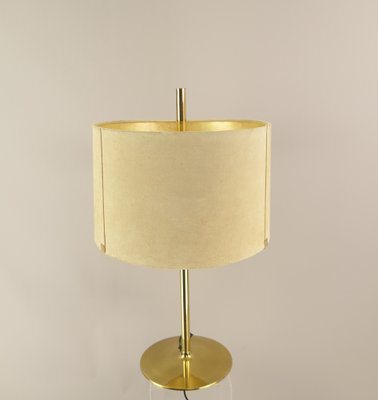 Vintage Italian Table Lamp with Suede Lampshade, 1970s-KDB-1739895