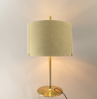 Vintage Italian Table Lamp with Suede Lampshade, 1970s-KDB-1739895