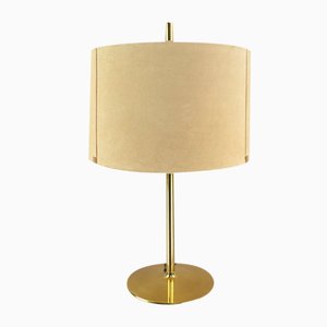 Vintage Italian Table Lamp with Suede Lampshade, 1970s-KDB-1739895