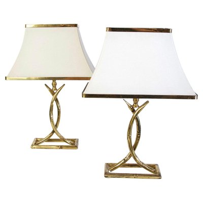 Vintage Italian Table Lamps in Brass, 1970s, Set of 2-FO-991897