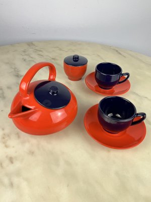 Vintage Italian Tea Set in Ceramic, 1970s, Set of 4-YST-1727898