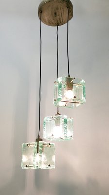 Vintage Italian Three-Light Pendant Light attributed to Zero Quattro, 1950s-JPQ-1817643