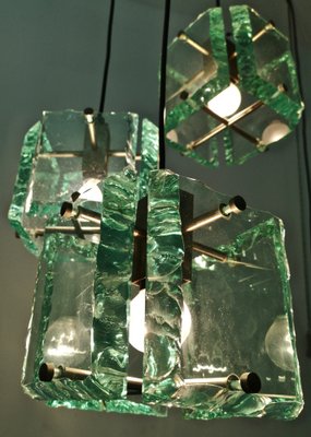 Vintage Italian Three-Light Pendant Light attributed to Zero Quattro, 1950s-JPQ-1817643