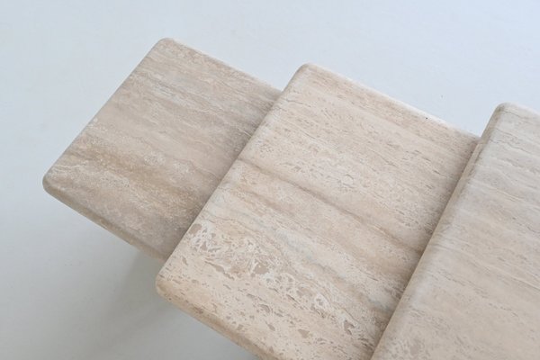 Vintage Italian Travertine Stone Nesting Tables, 1970, Set of 3-BXV-2021490