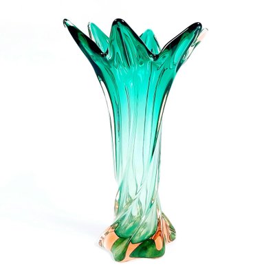 Vintage Italian Twisted Murano Glass Vase, 1960s-BMM-1167499