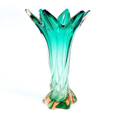 Vintage Italian Twisted Murano Glass Vase, 1960s-BMM-1167499